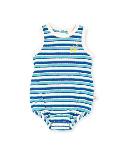 Goldie & Ace - Waffle Bubble Romper / Blue
