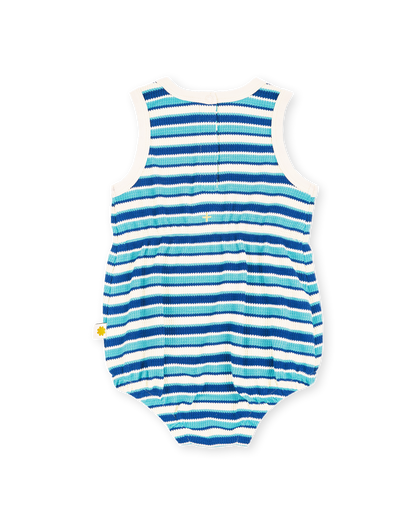 Goldie & Ace - Waffle Bubble Romper / Blue