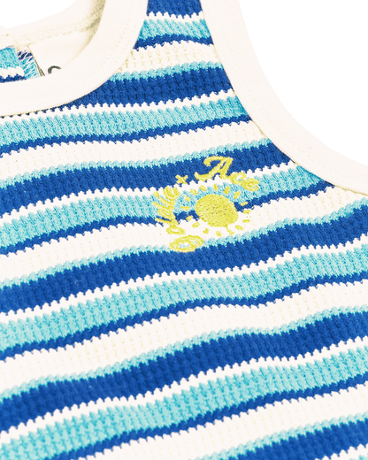 Goldie & Ace - Waffle Bubble Romper / Blue