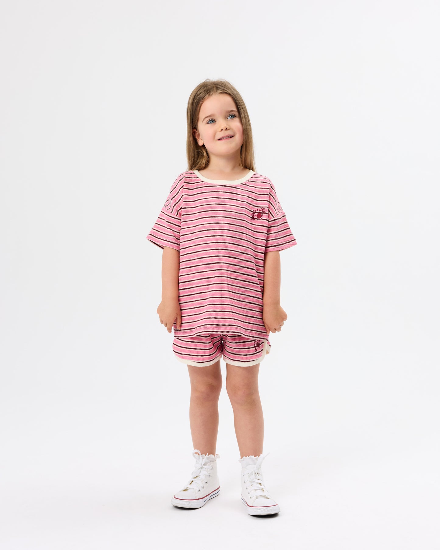 Goldie & Ace - Waffle Stripe T-Shirt / Pink