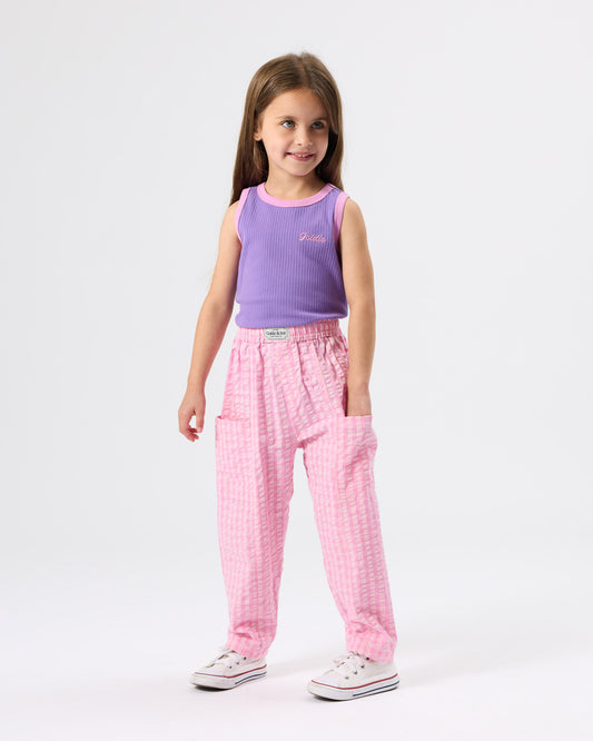 Goldie & Ace - Embroidered Colour Pop Rib Singlet / Purple