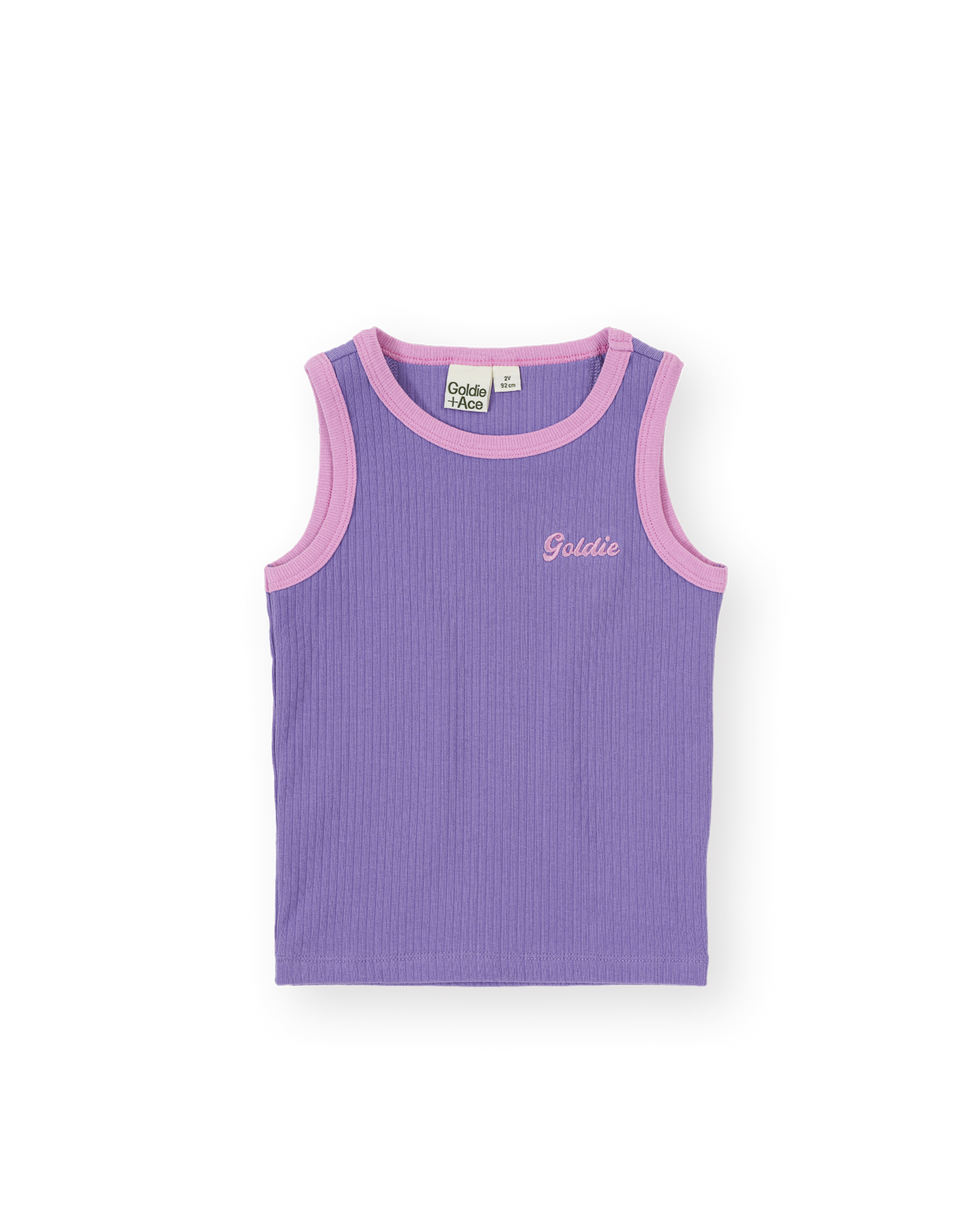 Goldie & Ace - Embroidered Colour Pop Rib Singlet / Purple