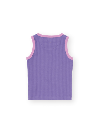 Goldie & Ace - Embroidered Colour Pop Rib Singlet / Purple