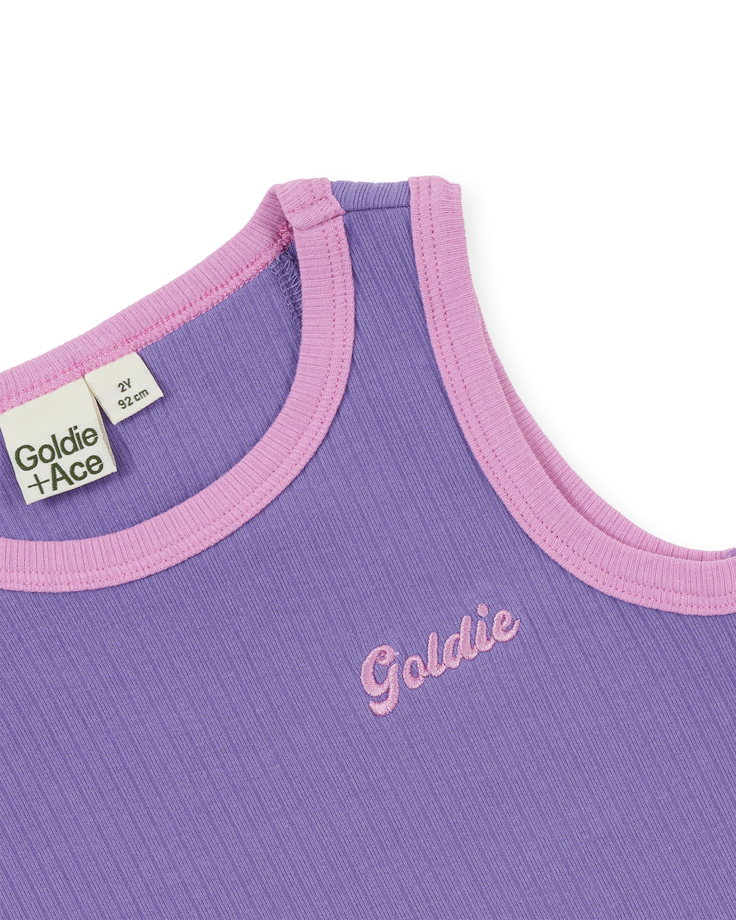 Goldie & Ace - Embroidered Colour Pop Rib Singlet / Purple