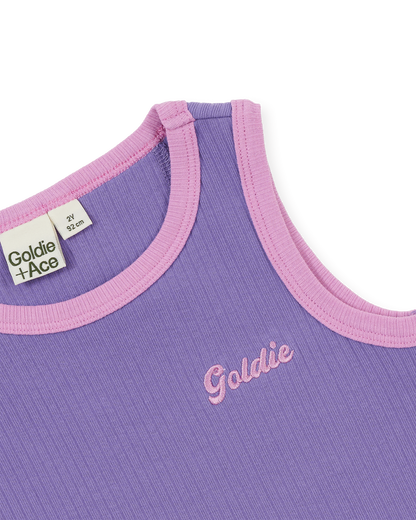 Goldie & Ace - Embroidered Colour Pop Rib Singlet / Purple