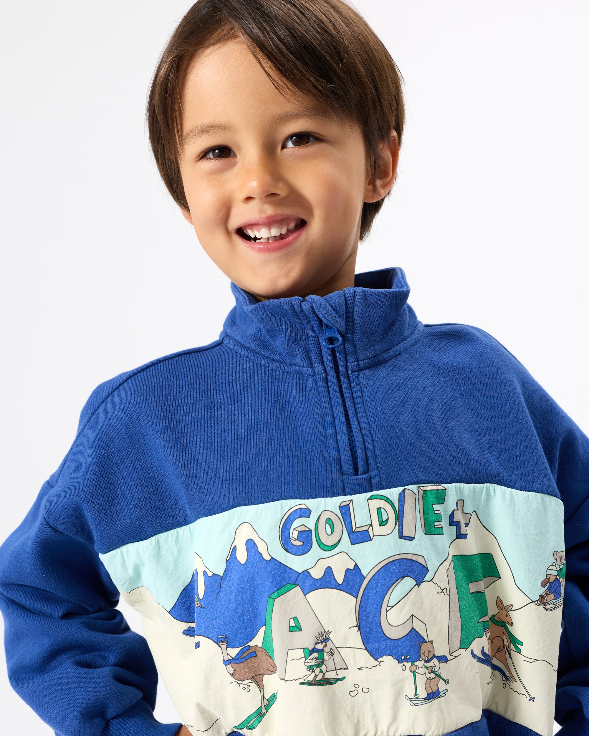Goldie & Ace - Quarter Zip Sweater / Alpine