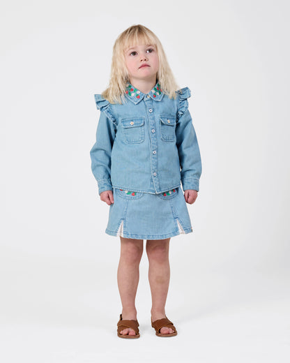 Goldie & Ace - Chambray Skirt / Wild Strawberry