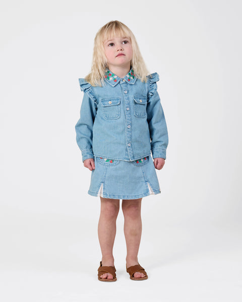 Goldie & Ace - Chambray Skirt / Wild Strawberry