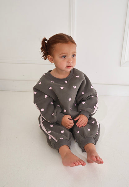 Myla Jane - Lover Romper / Charcoal / Baby Pink
