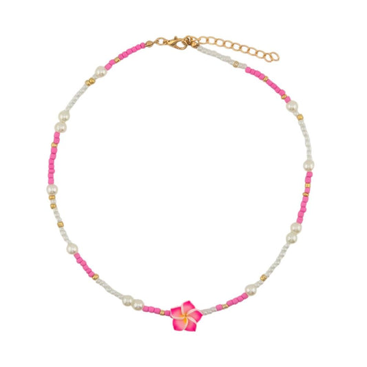 Milk & Soda - Plumeria Necklace / Pink