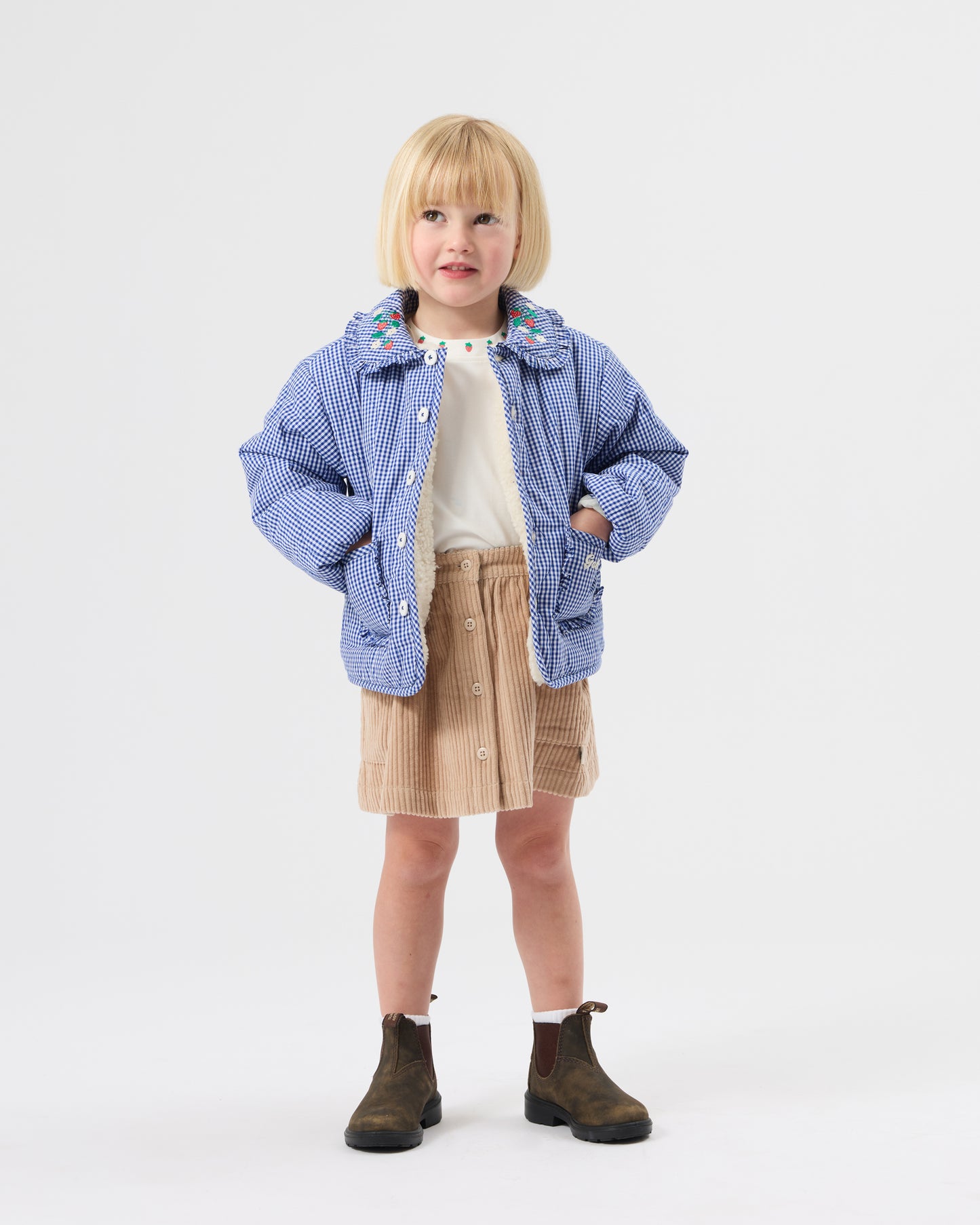 Goldie & Ace - Gingham Padded Jacket / Wild Strawberry