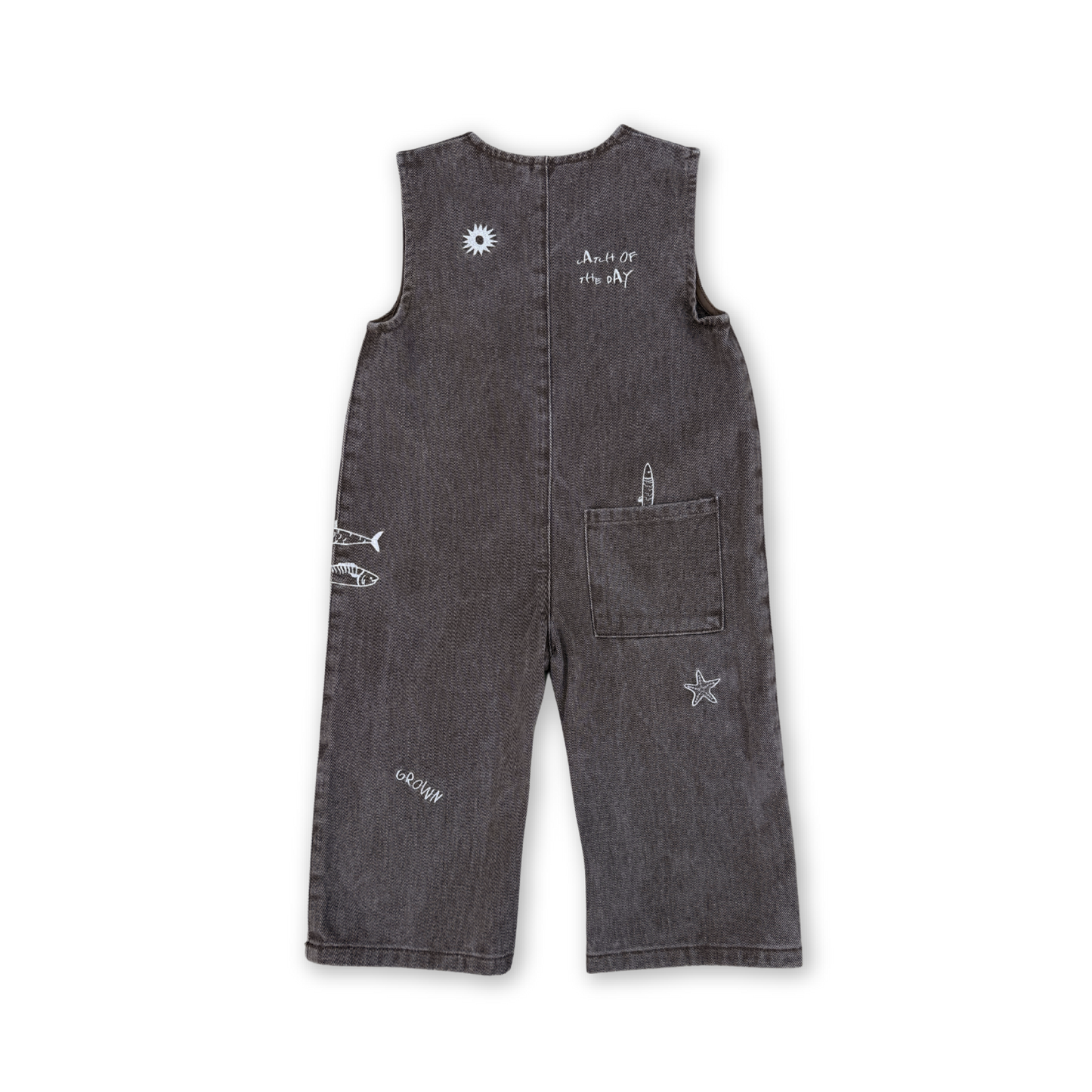 Grown Clothing - Fishy Business Denim Jumpsuit / Ash