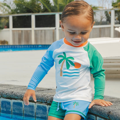 Cry Wolf - Baby Rash Vest / Seaside Colourblock