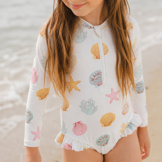 Cry Wolf - Long Sleeve Swimsuit / Shell