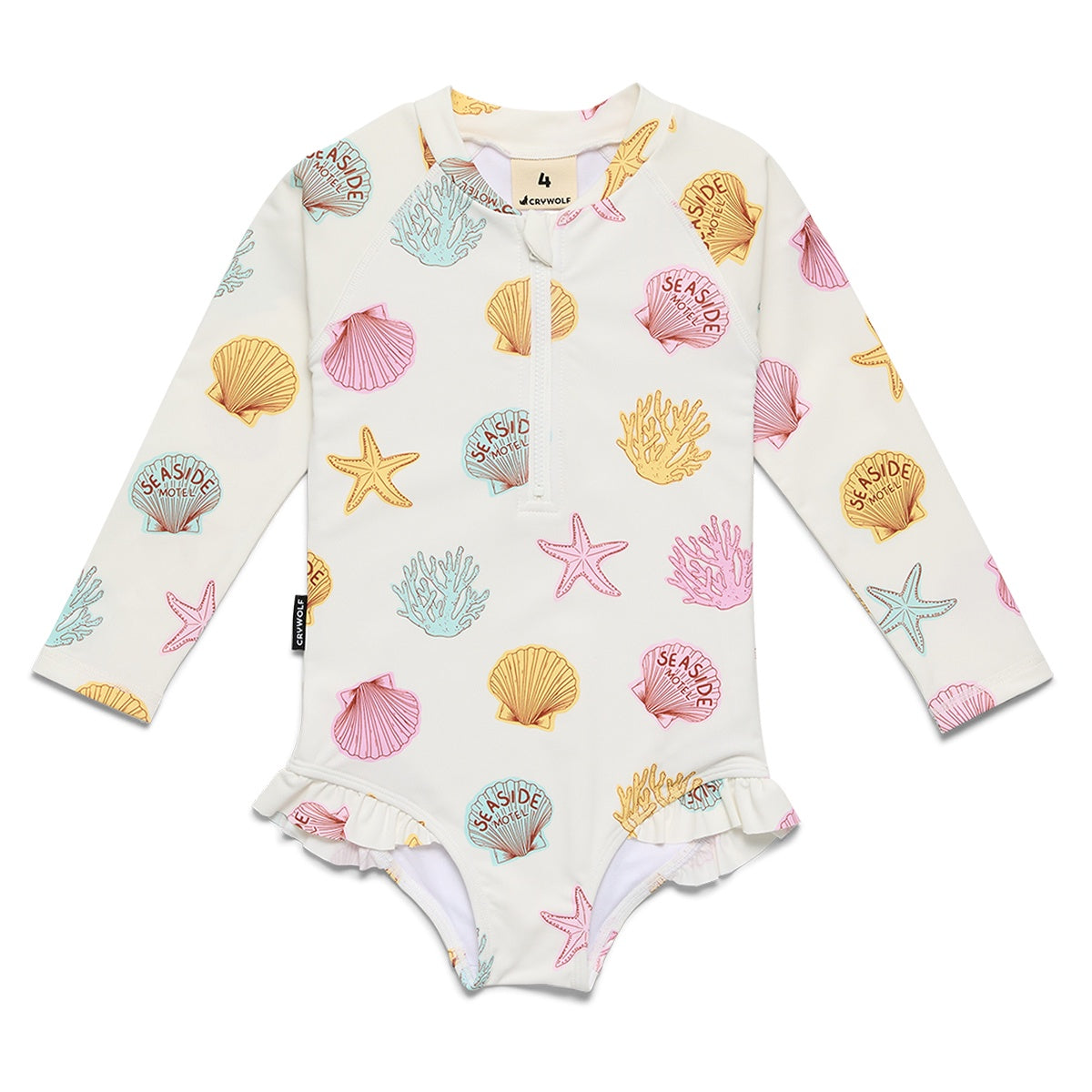 Cry Wolf - Long Sleeve Swimsuit / Shell