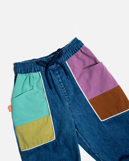 Das Ist Maurice - Denim Barrel Pants / Colour Block
