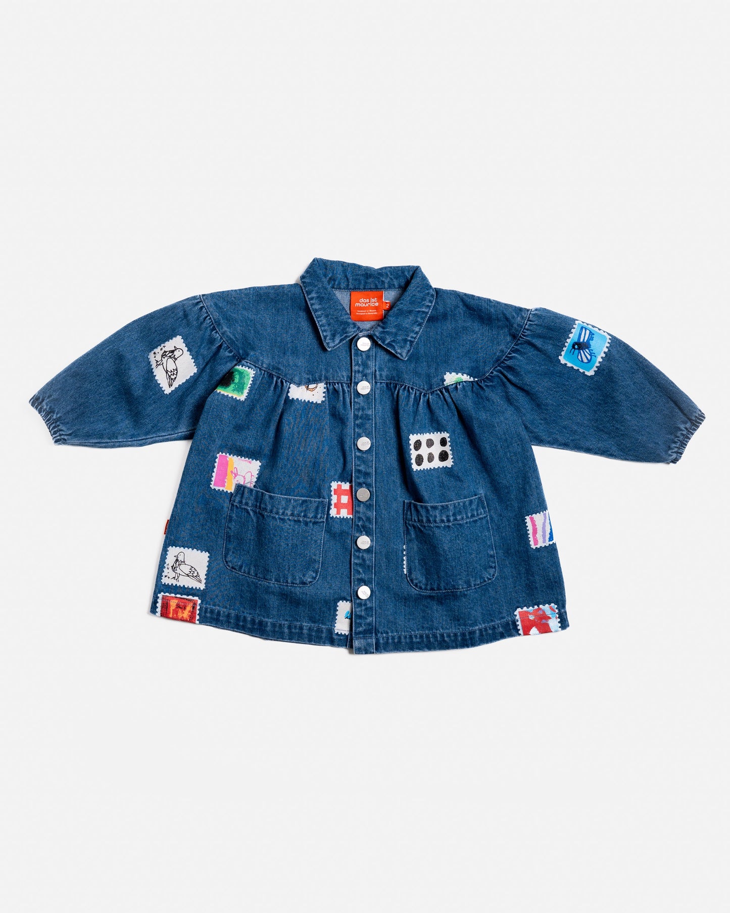 Das Ist Maurice - Denim Smock Dress / Stamps