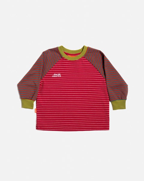 Das Ist Maurice - Raglan Long Sleeve T-Shirt /  Burgundy Stripes
