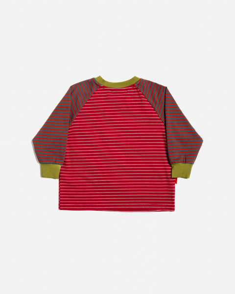 Das Ist Maurice - Raglan Long Sleeve T-Shirt /  Burgundy Stripes