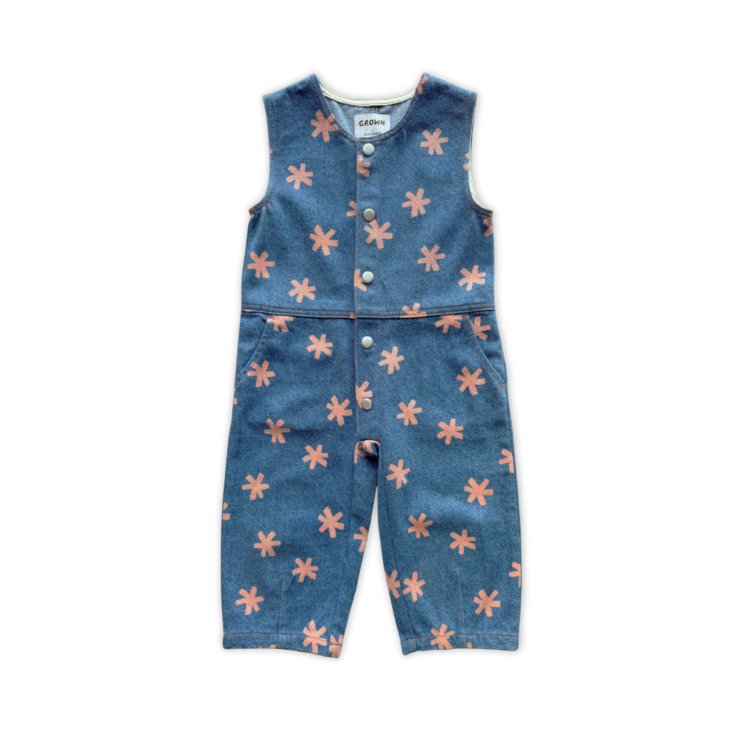 Grown Clothing - Organic Starlight Embroidery Denim Jumpsuit