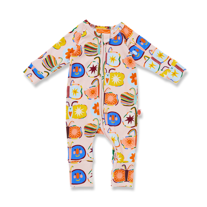 Halcyon Nights - Long Sleeve Romper / Flutterby