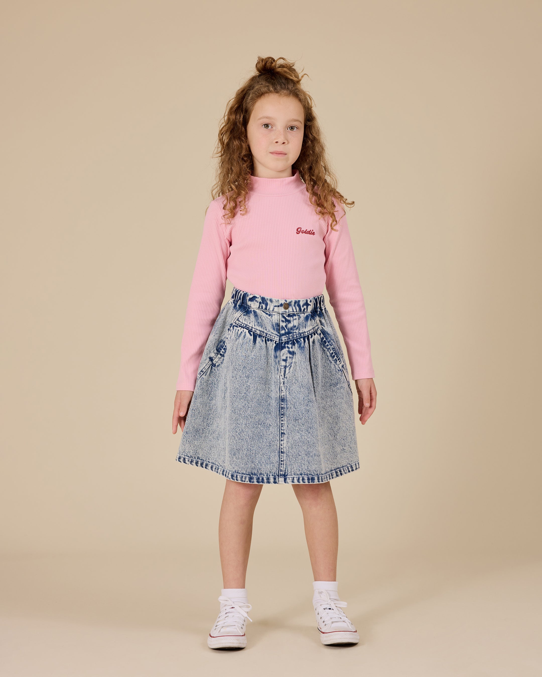 Goldie & Ace - Embroidered Rib Skivvy / Sweet Pea