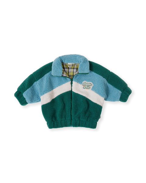 Goldie & Ace - Frankie Sherpa Jacket / Teal-Cream-Dark Jade