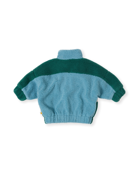 Goldie & Ace - Frankie Sherpa Jacket / Teal-Cream-Dark Jade