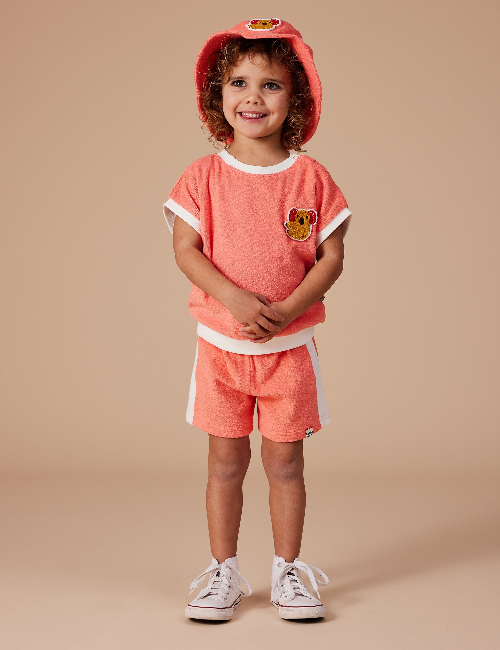 Goldie & Ace - Goldie Koala Hug Terry Bucket Hat / Melon