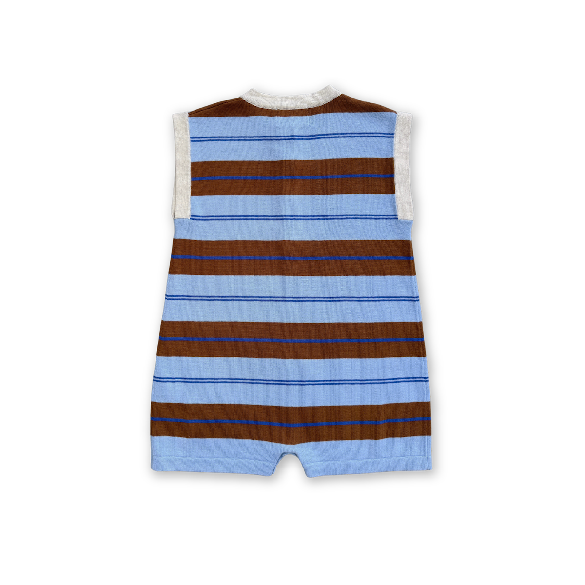 Grown Clothing - Organic Knitted Club Stripe Button-Up Romper / Bubble