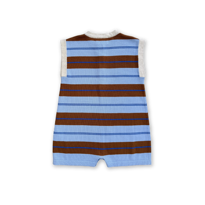 Grown Clothing - Organic Knitted Club Stripe Button-Up Romper / Bubble