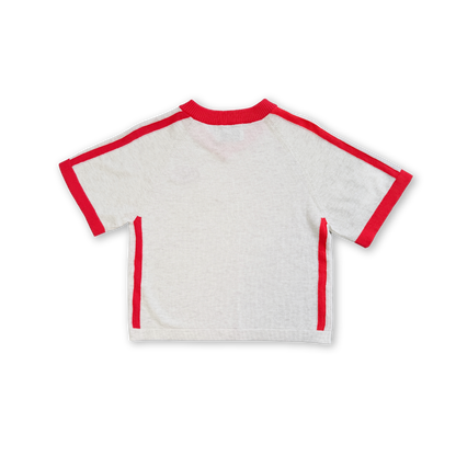Grown Clothing - Organic Knitted Contrast Tee / Fiesta & Coconut