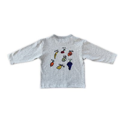 Grown Clothing - Organic Fruit Salad Long Sleeve Tee / Grey Marle