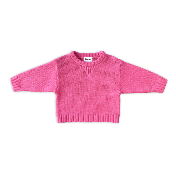 Grown Clothing - Merino Blend Knit Pull Over / Raspberry