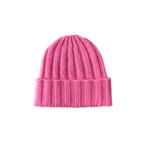 Grown Clothing - Merino Blend Rib Knit Beanie / Raspberry