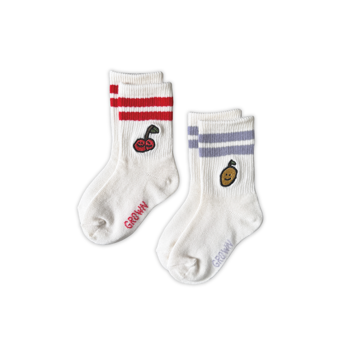 Grown Clothing - 2-Pack Fruit Salad Cotton Socks / Milk