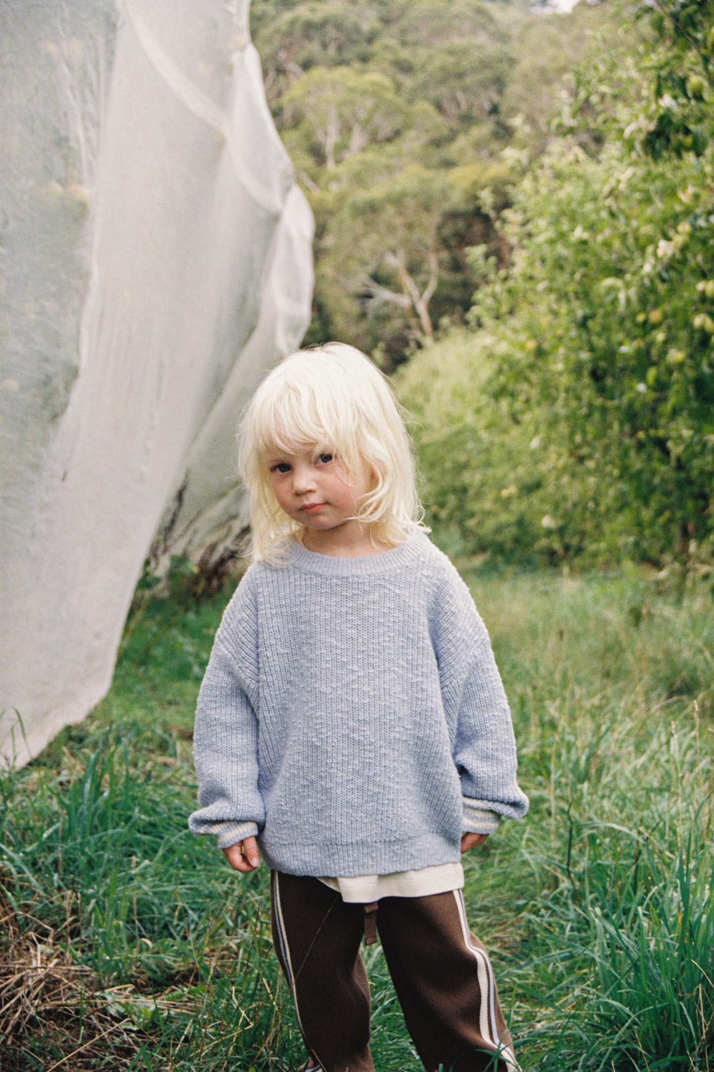 Grown Clothing - Organic Essential Textured Knit Pull Over / Haze