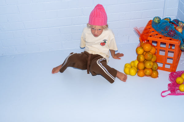 Grown Clothing - Merino Blend Rib Knit Beanie / Raspberry