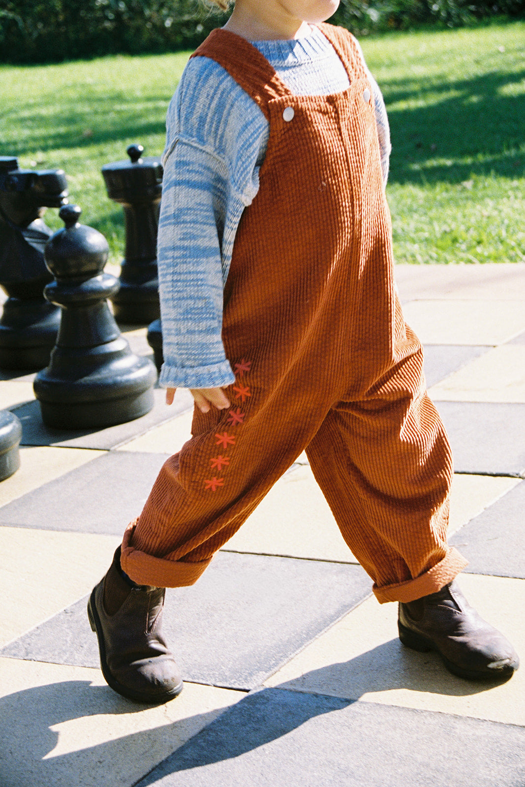 Grown Clothing - Organic Cord Overalls / Brick