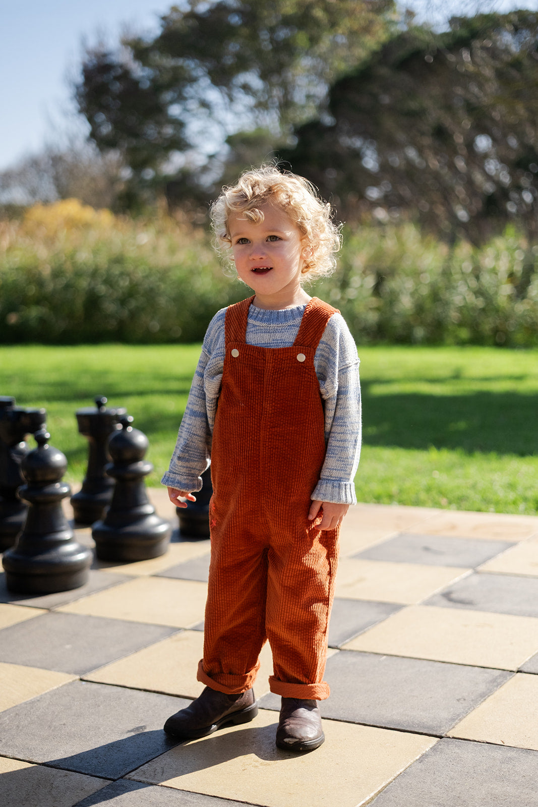 Grown Clothing - Organic Cord Overalls / Brick
