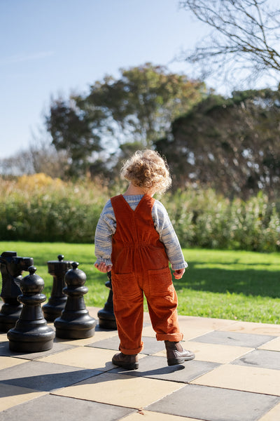 Grown Clothing - Organic Cord Overalls / Brick