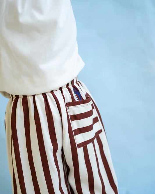 Grown Clothing - Organic French Terry Striped Pants / Maroon