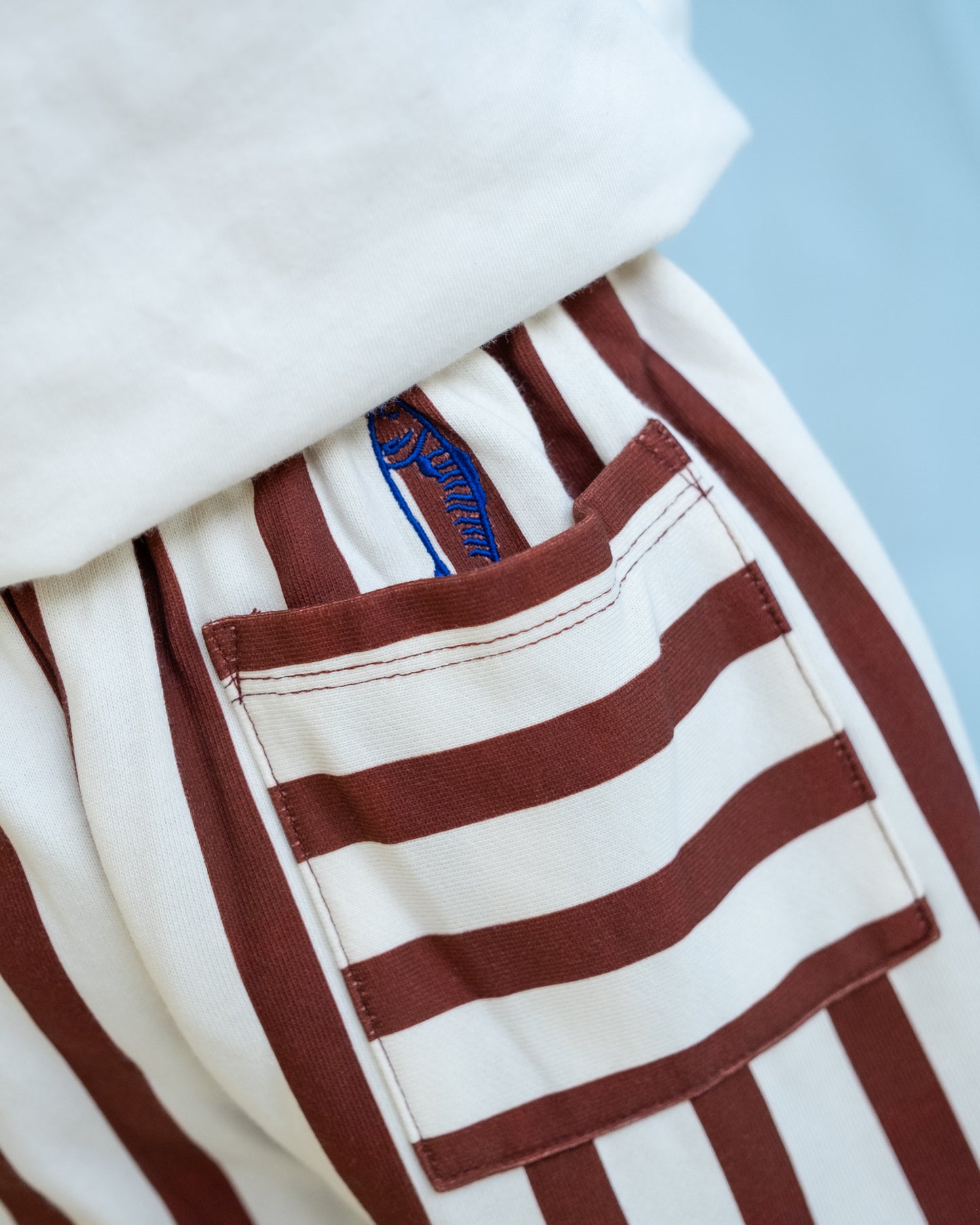 Grown Clothing - Organic French Terry Striped Pants / Maroon