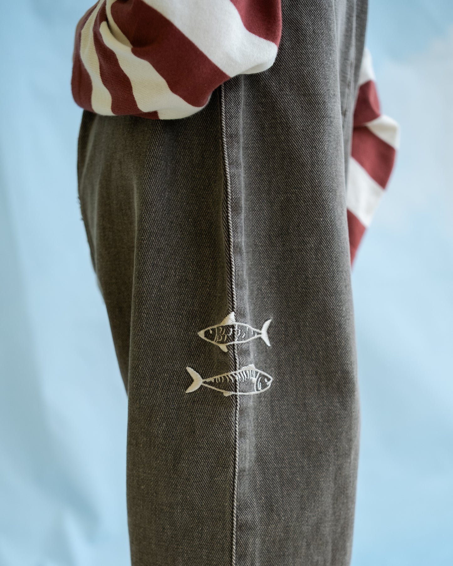 Grown Clothing - Fishy Business Denim Jumpsuit / Ash