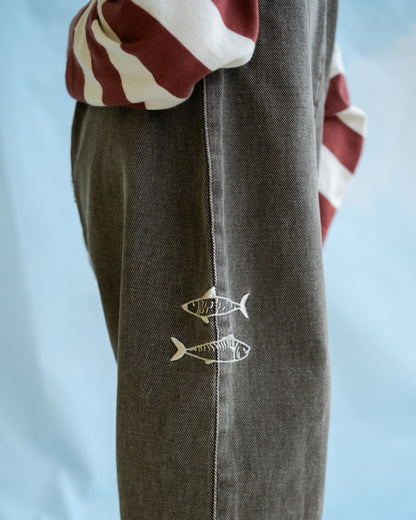 Grown Clothing - Fishy Business Denim Jumpsuit / Ash