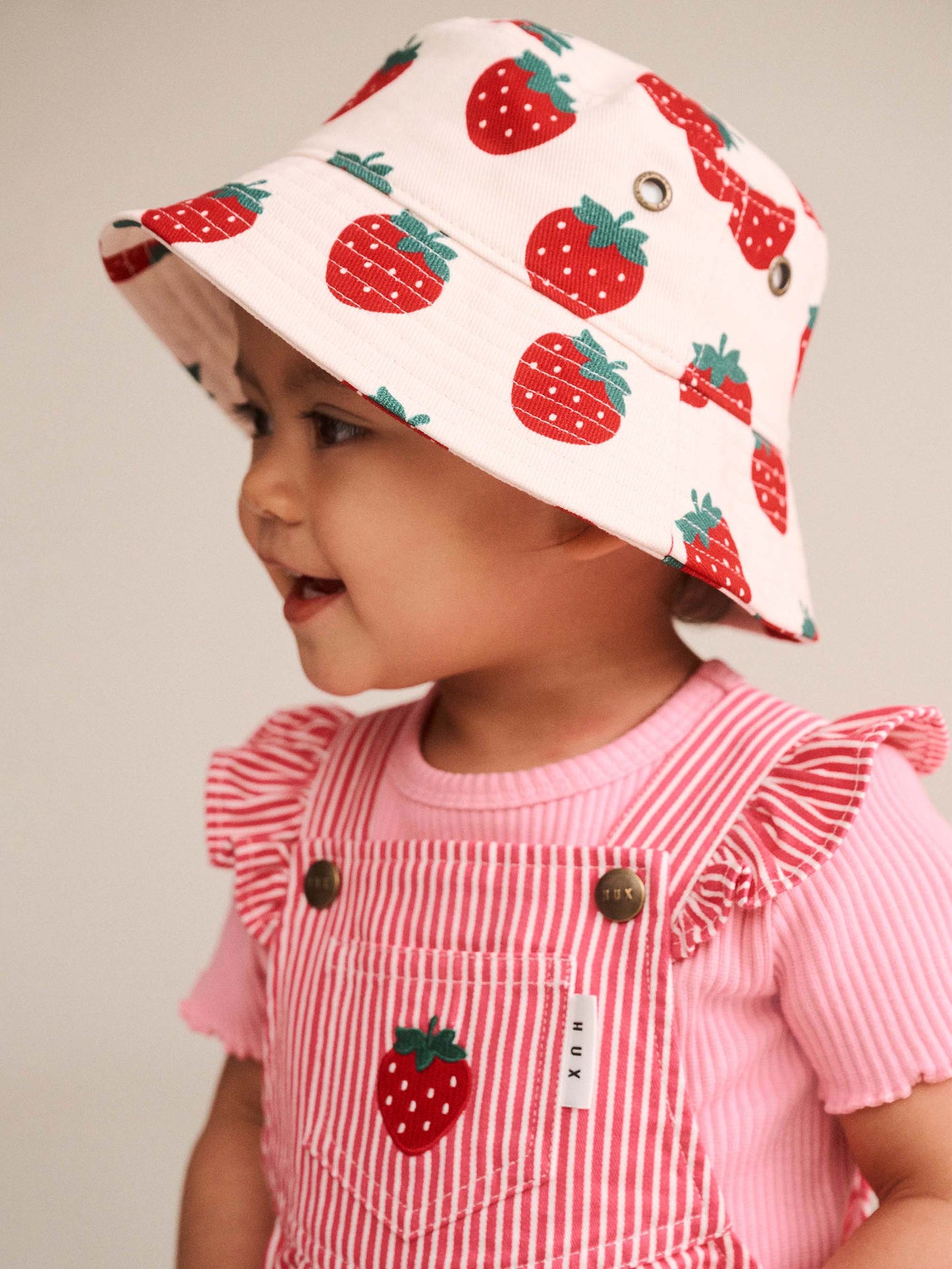 Huxbaby - Strawberry EMB Stripe Playsuit