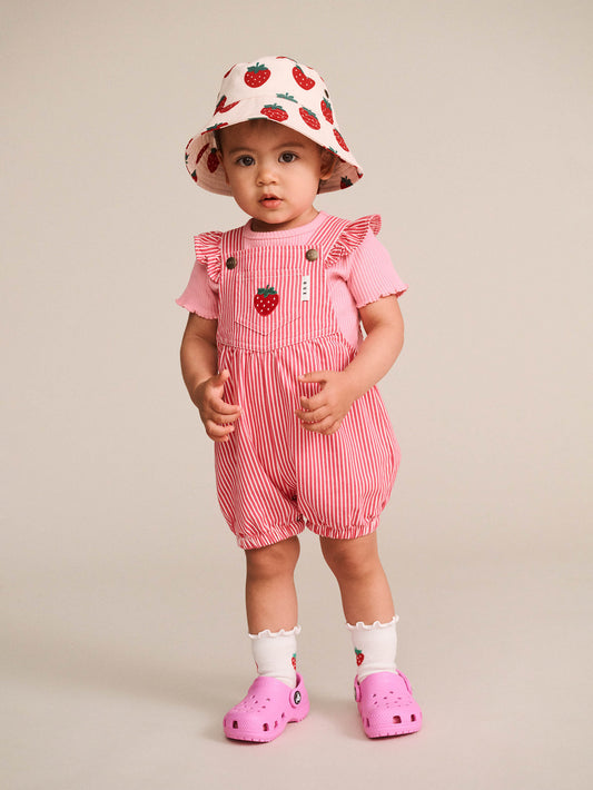Huxbaby - Strawberry EMB Stripe Playsuit