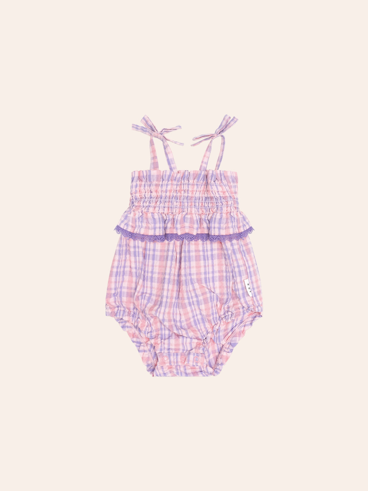 Huxbaby - Tropical Check Tie Romper