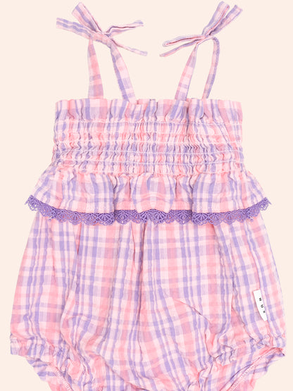 Huxbaby - Tropical Check Tie Romper