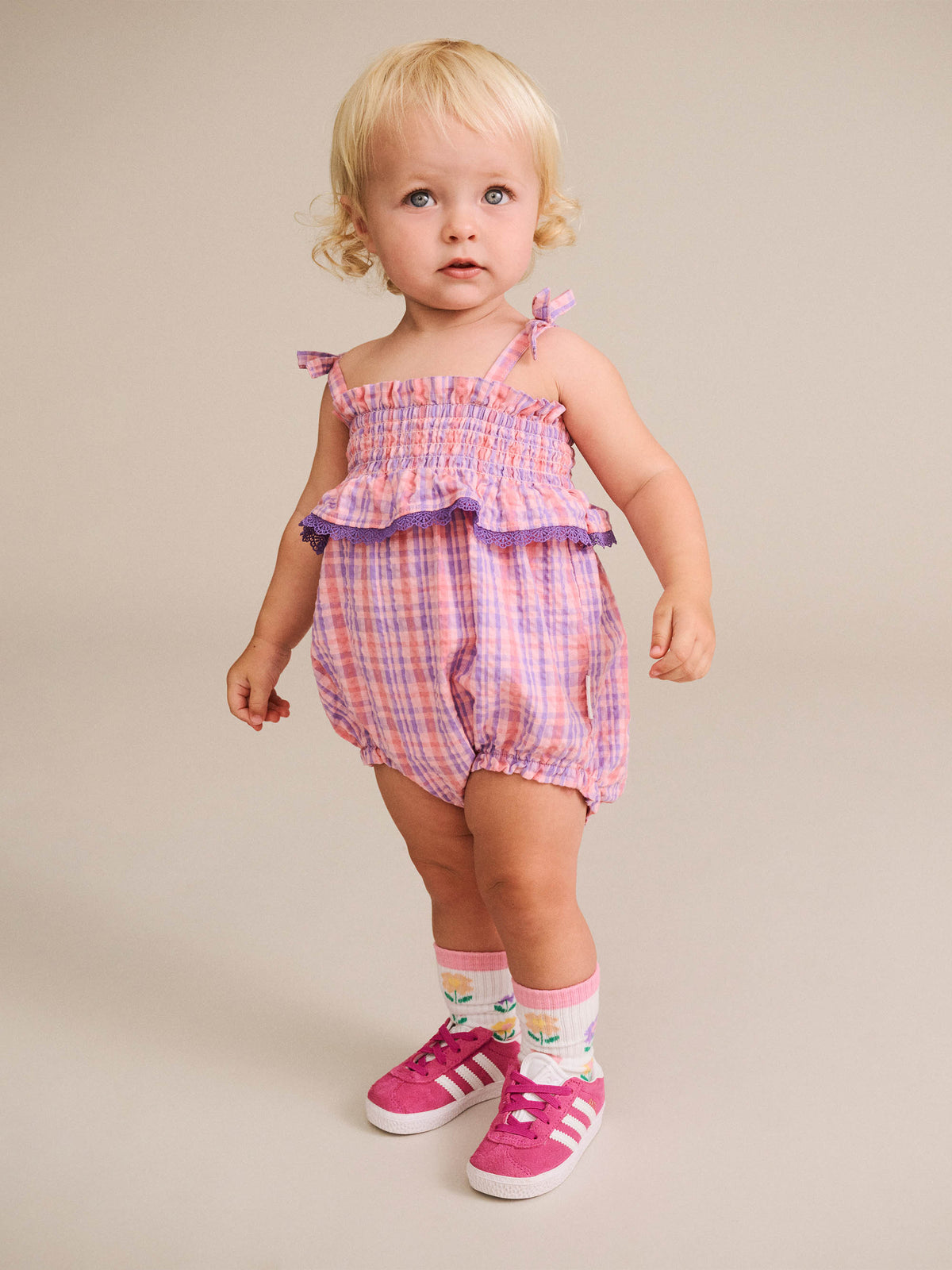 Huxbaby - Tropical Check Tie Romper